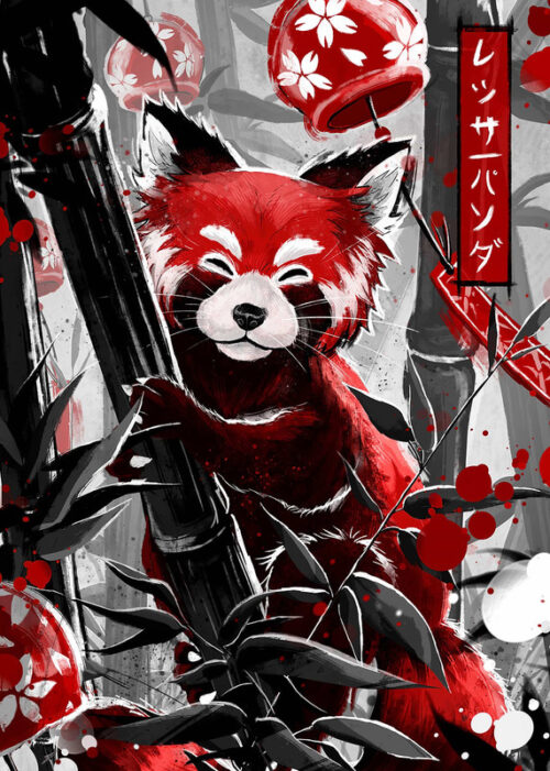 Guardian of the emerald forest red panda poster