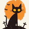 Halloween Black Cat Poster