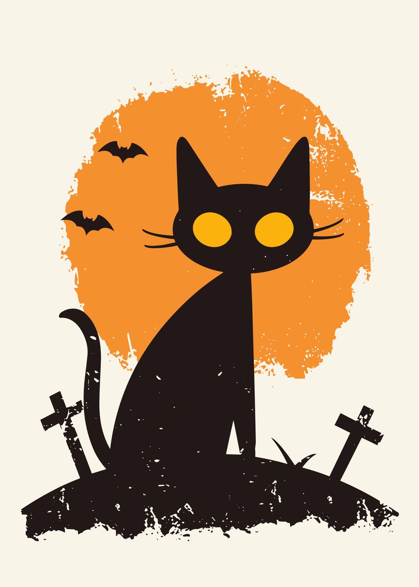 Halloween Black Cat Poster