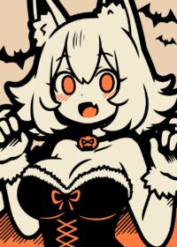 Halloween Chibi Werewolf Girl Poster