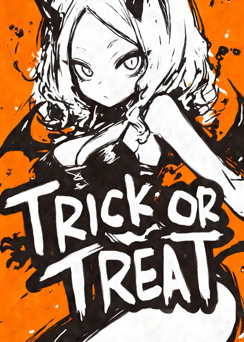 Halloween Demon Girl Trick Or Treat Poster