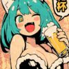 Kanpai Anime Girl Beer Poster