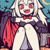 Kawaii Anime Vampire Girl Halloween Poster