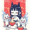 Kawaii Yokai Demon Girl Ramen Poster