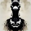 Llama Black Watercolor Poster