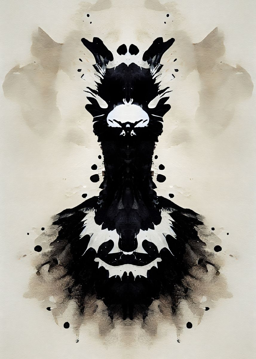 Llama Black Watercolor Poster