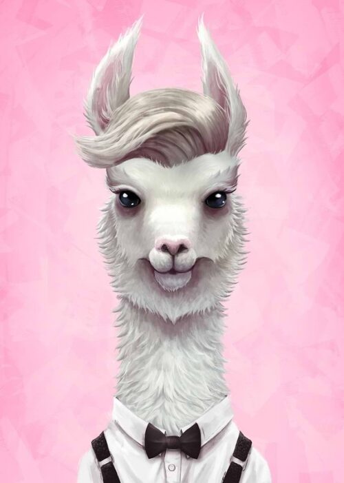 Pink llama poster