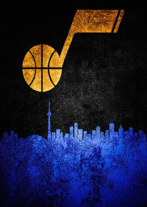 Utah jazz city skyline
