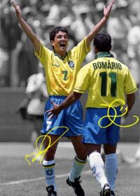 Bebeto and romario soccer poster