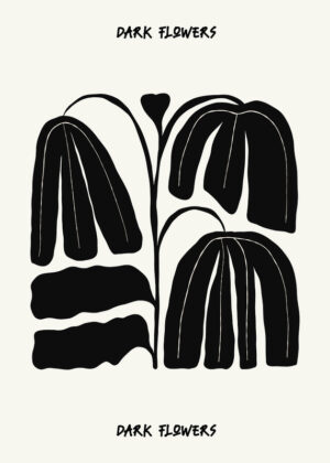 Black and white floral art simple tulips.jpg