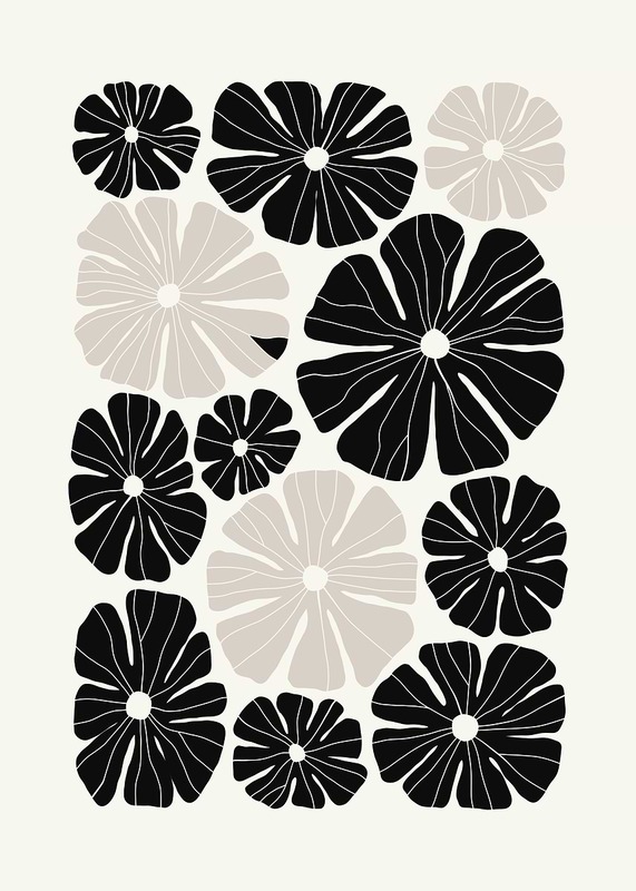 Black and white floral pattern sunflowers.jpg