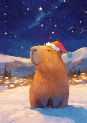 Capybara santa in winter wonderland.jpg