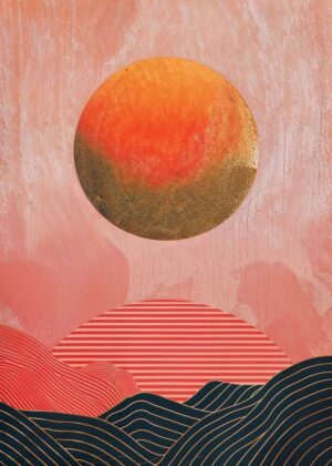 Crimson Dune Layers Poster