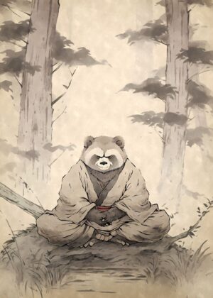 Meditating tanuki yokai.jpg