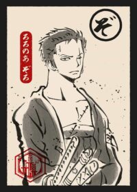 Roronoa zoro ukiyo e one piece poster
