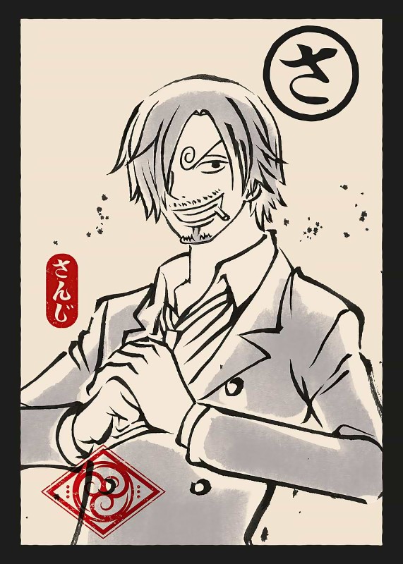 Sanji Ukiyo E One Piece Poster