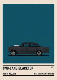 Two lane blacktop car poster