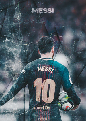 Broken lionel messi football poster.jpg