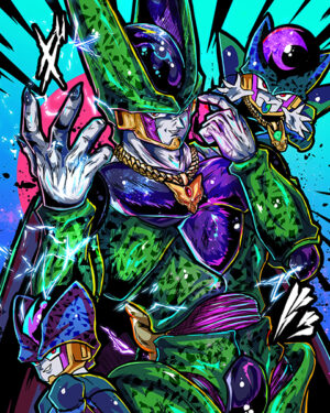 Cell and frieza dragon ball comic poster.jpg