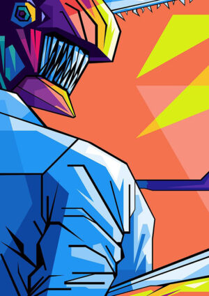 Denji chainsaw man pop art anime poster.jpg