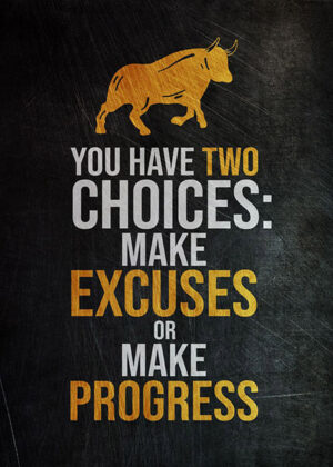 Either make excuses or make progress success poster.jpg