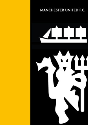 Manchester united lion logo black and yellow poster 6.jpg