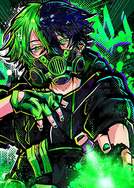 Masked vantablack boy on neon green anime comic poster.jpg