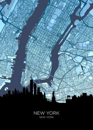 New york skyline united states of america maps poster 4.jpg