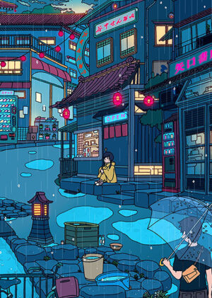 Rainy day encounter city pop pastel poster 5.jpg