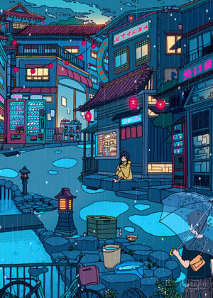 Rainy day encounter pop pastel poster.jpg