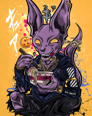 Ramen freak god beerus dragon ball comic poster 5.jpg