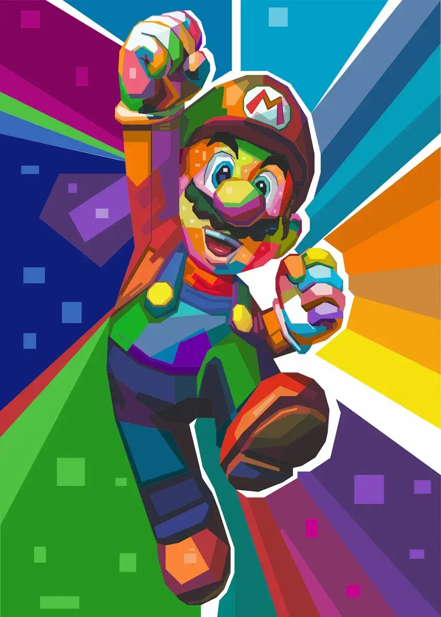Super mario bross pop art poster.webp