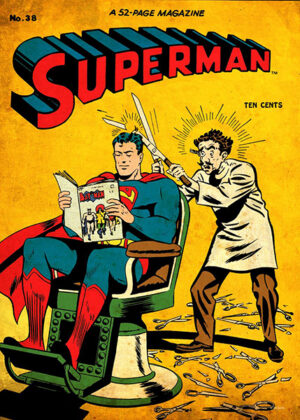 Superman barber hair cut comic poster 4.jpg