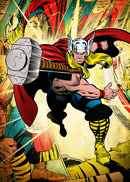 Thor hammer throw comics poster.jpg