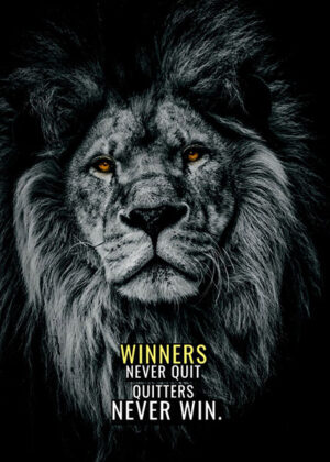 Winners never quit animal motivational poster 2.jpg