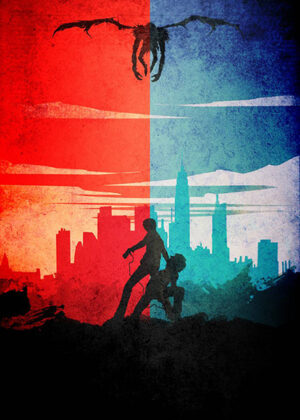 Yagami vs l death note minimalist anime poster.jpg